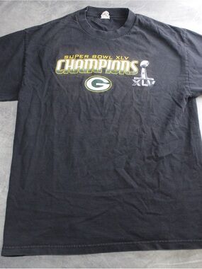 Vintage Alstyle Green Bay Packers Super Bowl XLV XL5 Champions T Shirt Men's L